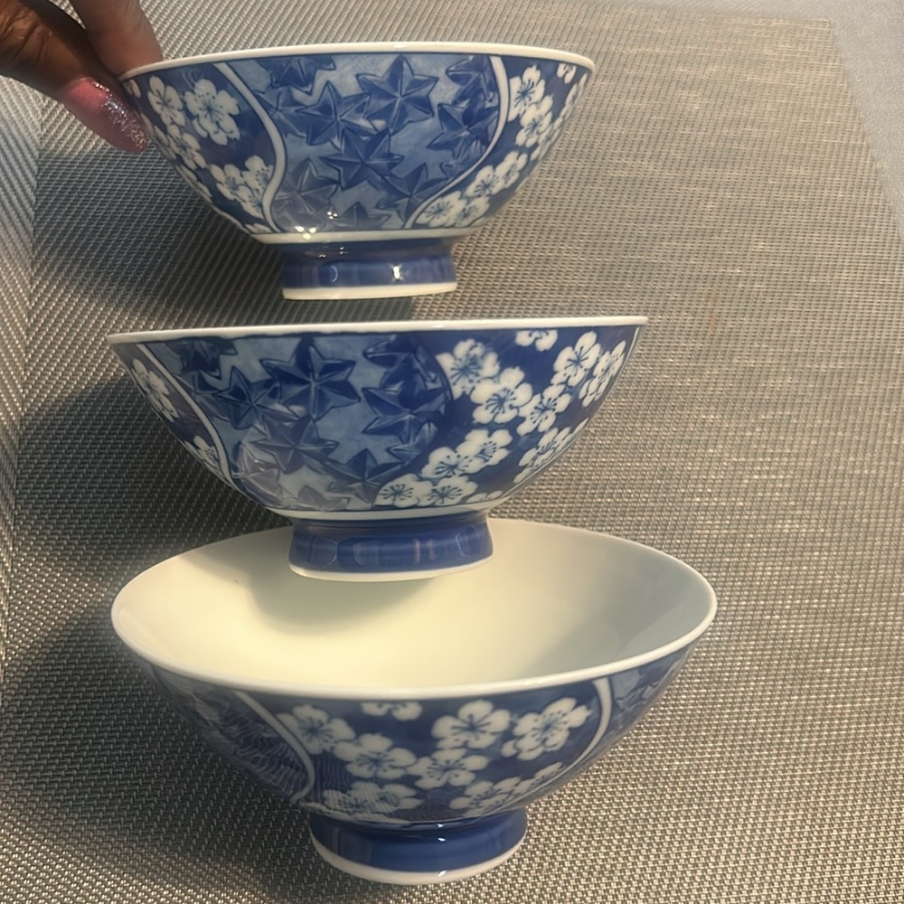 Set of 3 Japanese Rice Bowls